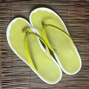 Lime green Olukai Flip Flops